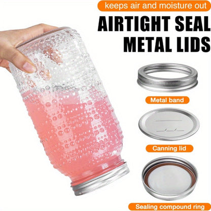 Mason Jars 64oz Wide Mouth with Lids 3 Pack Large Glass Canning Jars Airtight for Food for Home Cooking, Dining and Outdoor Meals