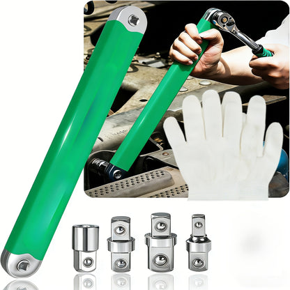 Zero Offset Extension Wrench Set 15-Inch – Impact-Ready 3/8" Ratchet Wrench with 1/2", 1/4" & 3/8" Drive Adapters