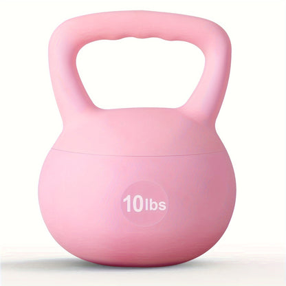 Soft PVC Kettlebell Iron Sand Filled – Wide Non-Slip Handle, 10 to 25 lbs, Safe for Home Use – Strength Training Weights for Women &