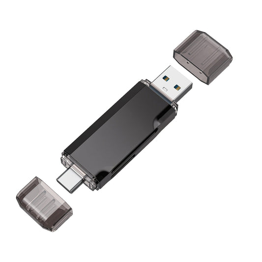 Compact SD Card Reader with USB-A & USB-C Dual Connector, High-Speed Memory Card Adapter for Micro SD SDHC SDXC