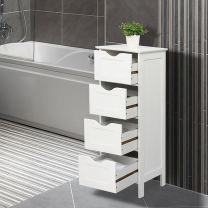 Bathroom Storage Cabinet with Drawers – Waterproof Freestanding Floor Cabinet with 4 Drawer Organizer for Bathroom, Bedroom, Living Room