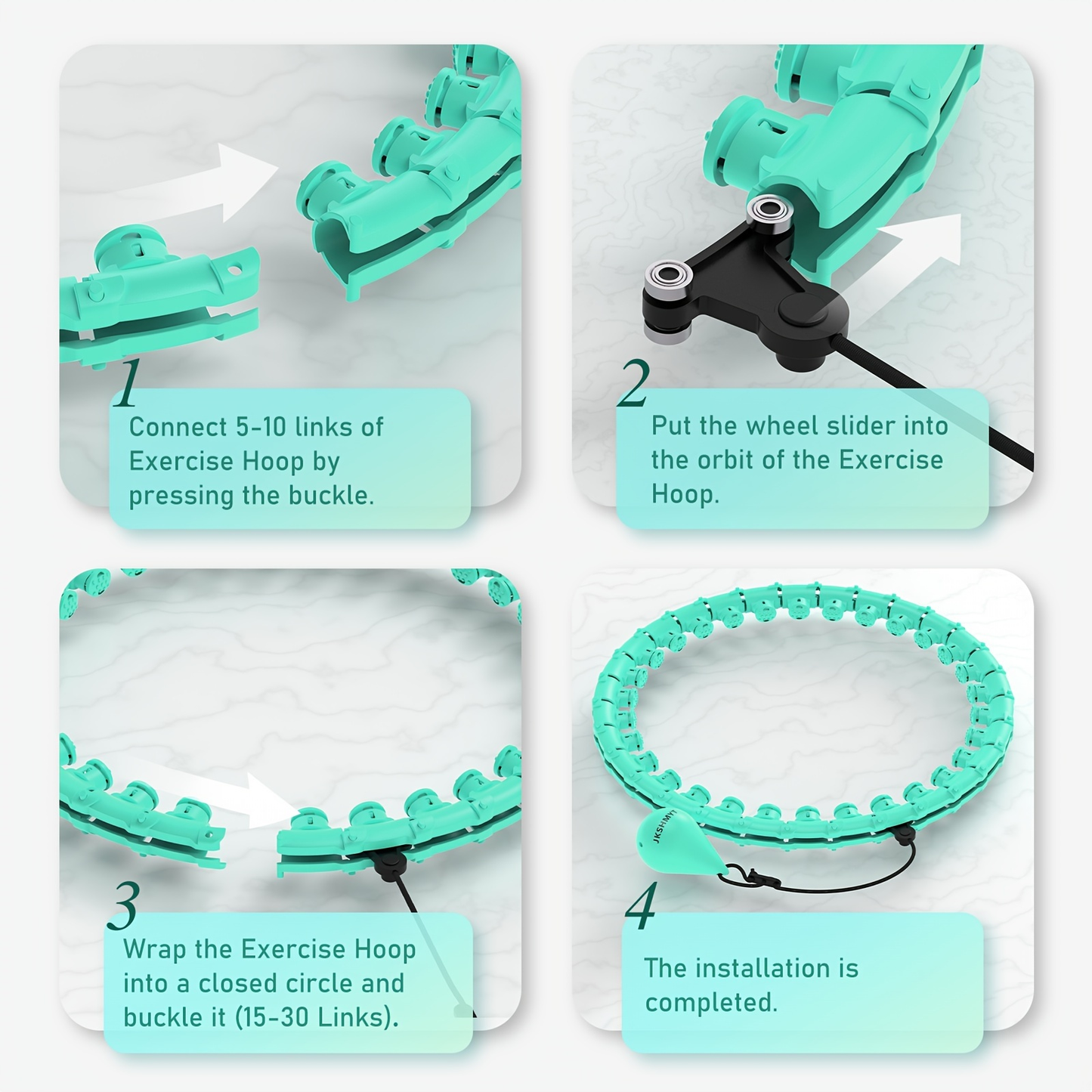 Weighted Hula Hoop Exercise Ring 69" – Smart Pilates Circle with 30 Detachable Knots, Plus Size Adjustable Fitness Hoop for Adults