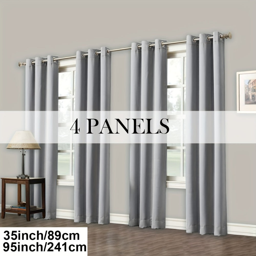 Grommet-Top Blackout Curtain Options in Nine Colors with Seven Width, Length or Panel-Count Labels