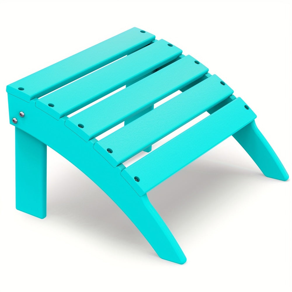 19.7-Inch HDPE Outdoor Ottoman with Footrest and Multiple Color Options for Patio detail image - detail view 14
