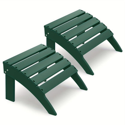 19.7-Inch HDPE Outdoor Ottoman with Footrest and Multiple Color Options for Patio detail image - detail view 17