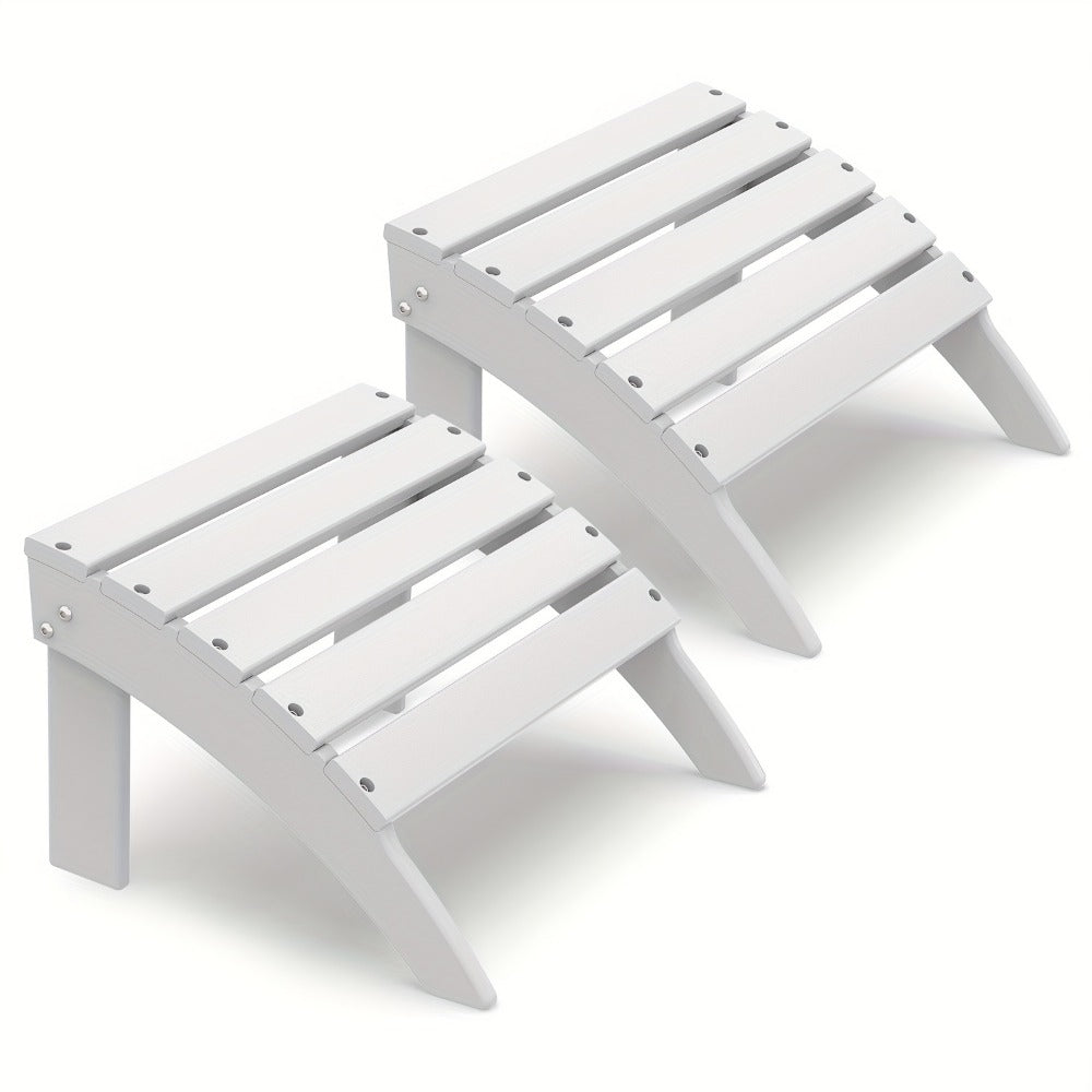19.7-Inch HDPE Outdoor Ottoman with Footrest and Multiple Color Options for Patio detail image - detail view 20