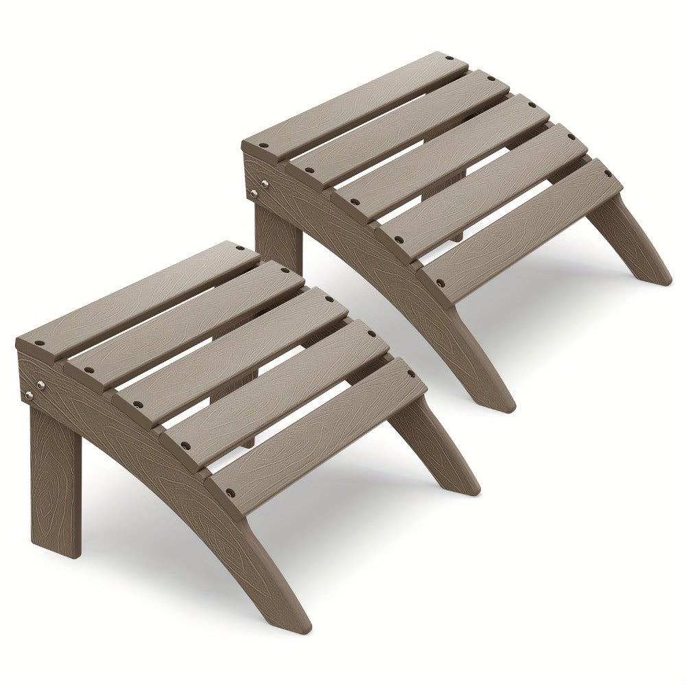 19.7-Inch HDPE Outdoor Ottoman with Footrest and Multiple Color Options for Patio detail image - detail view 25