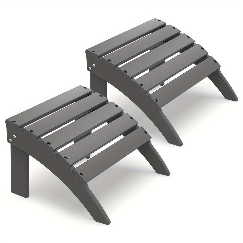 19.7-Inch HDPE Outdoor Ottoman with Footrest and Multiple Color Options for Patio detail image