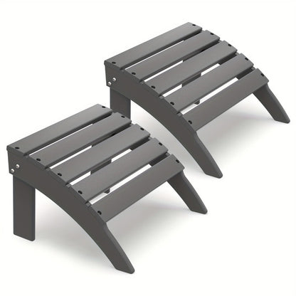 19.7-Inch HDPE Outdoor Ottoman with Footrest and Multiple Color Options for Patio detail image