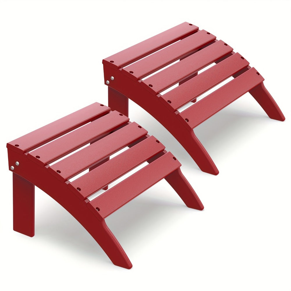 19.7-Inch HDPE Outdoor Ottoman with Footrest and Multiple Color Options for Patio detail image - detail view 7