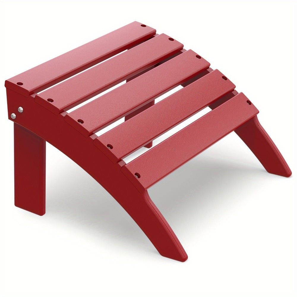 19.7-Inch HDPE Outdoor Ottoman with Footrest and Multiple Color Options for Patio detail image - detail view 9