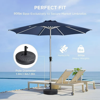 19-Inch Heavy-Duty Umbrella Base for Outdoor Shade and Protection in Patio detail image - detail view 5