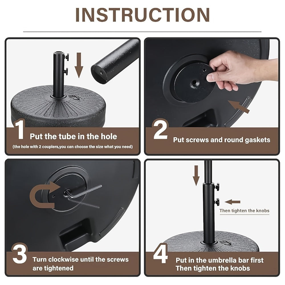 19-Inch Heavy-Duty Umbrella Base for Outdoor Shade and Protection in Patio detail image - detail view 7