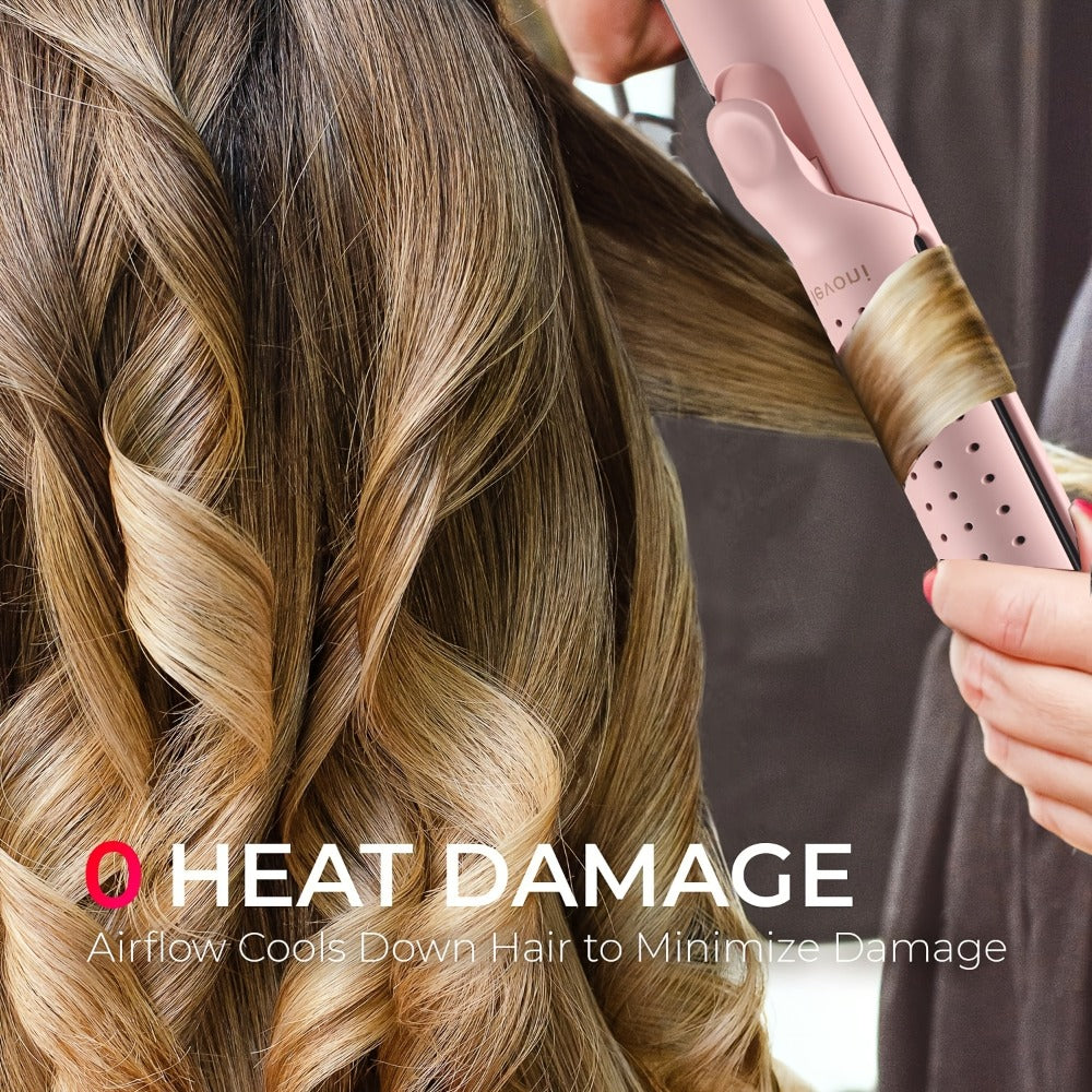 2-in-1 Curling Iron & Hair Straightener 360° Adjustable 5-Level Hot Cold Air Dual Voltage, for Home, Travel and Salon Hair Styling