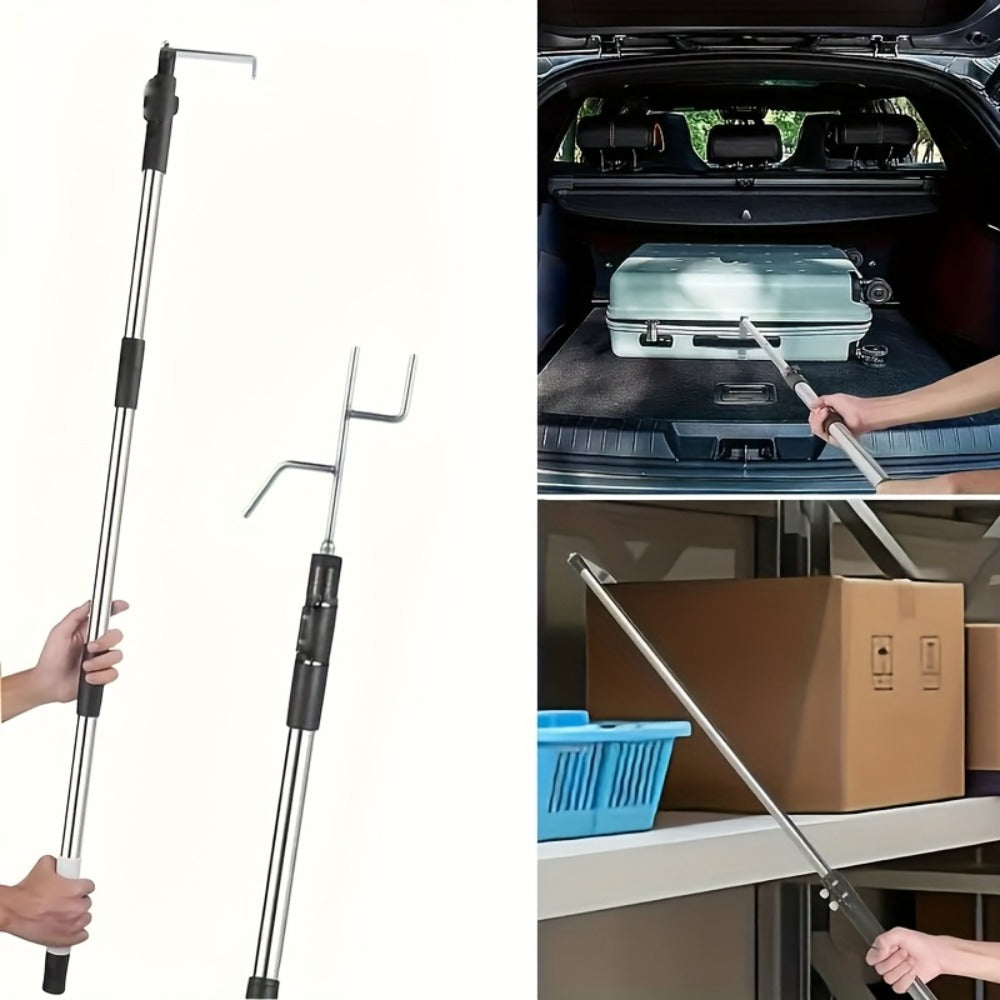 Telescopic Truck Grab Bar Set Stainless Steel Adjustable Length Anti-Slip Grips 59 Inch for Pickups Trucks Trailers Warehouses Construction