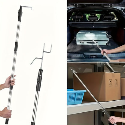Telescopic Truck Grab Bar Set Stainless Steel Adjustable Length Anti-Slip Grips 59 Inch for Pickups Trucks Trailers Warehouses Construction