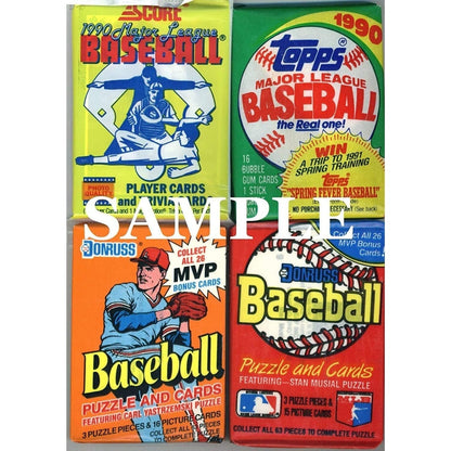 Vintage MLB Baseball Card Packs Lot 1980s 90s Unopened Unsearched 60 Cards 4-5 Packs Look for Hall of Famers Stars and Rookies Golden Era