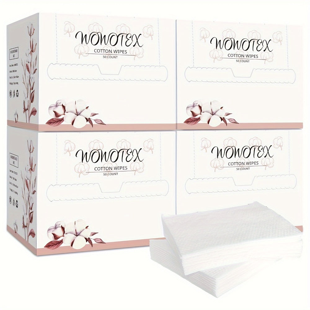 Disposable Cotton Face Towels 100% Pure Extra Thick Soft 10x12 Inch One Time Use Cleansing Towel, for an Everyday Personal Care Routine