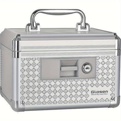 Locking Medicine Storage Box Aluminum Alloy with Key Lock & Handle, High- Family Medicine Organizer