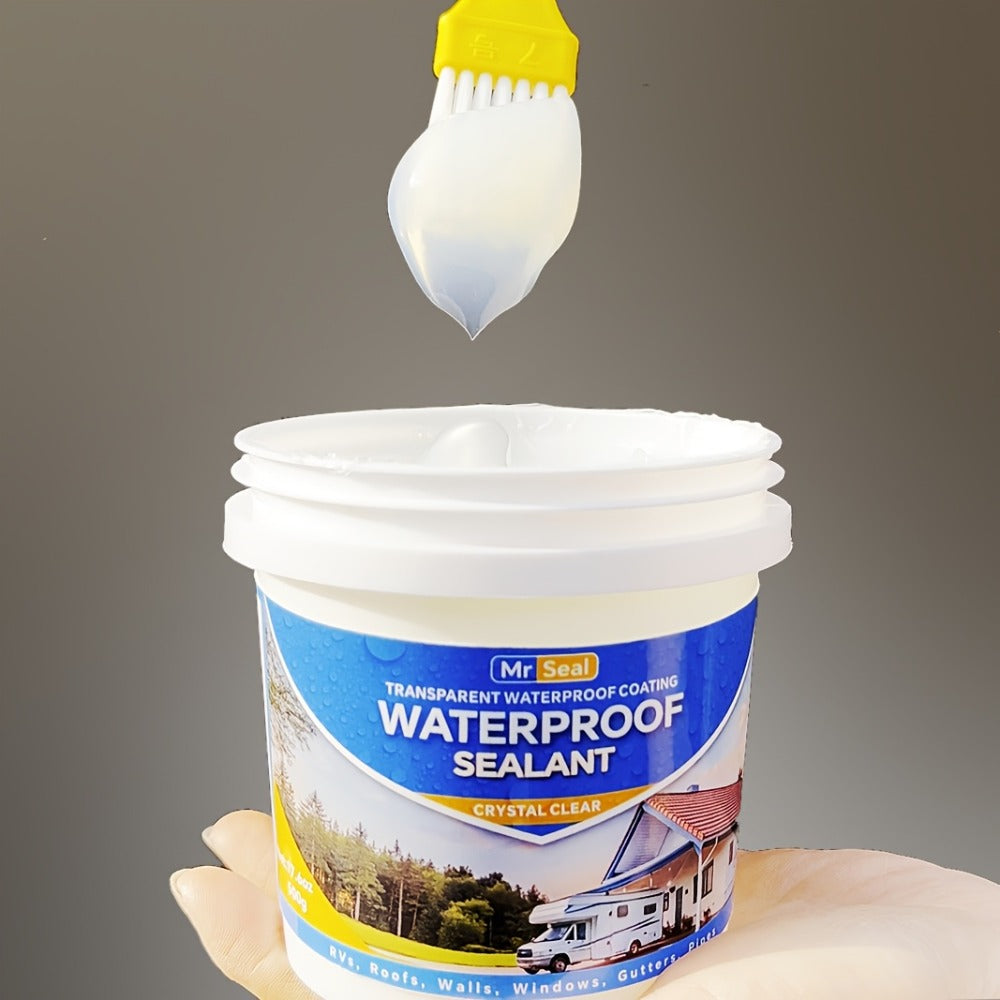 Clear Waterproof Sealant for RV Roof – Transparent Leak Repair Glue for Pipes, Gutters, Walls & Multi-Surface | Fast-Dry Water-Based Crack