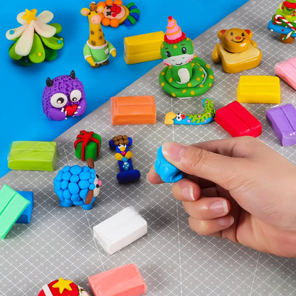 Polymer Clay Kit 50 or 100 Vibrant Colors, Oven Bake Modeling Clay with the Listed Color, Size or Set Options for Everyday Use