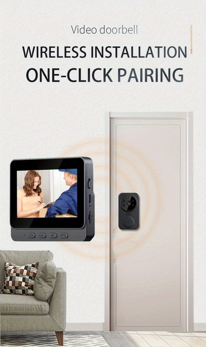 No WiFi Video Doorbell with 4.3" Indoor Monitor 1080P FHD, 120° Wide Angle, 850nm Night Vision, Two-Way Video Intercom