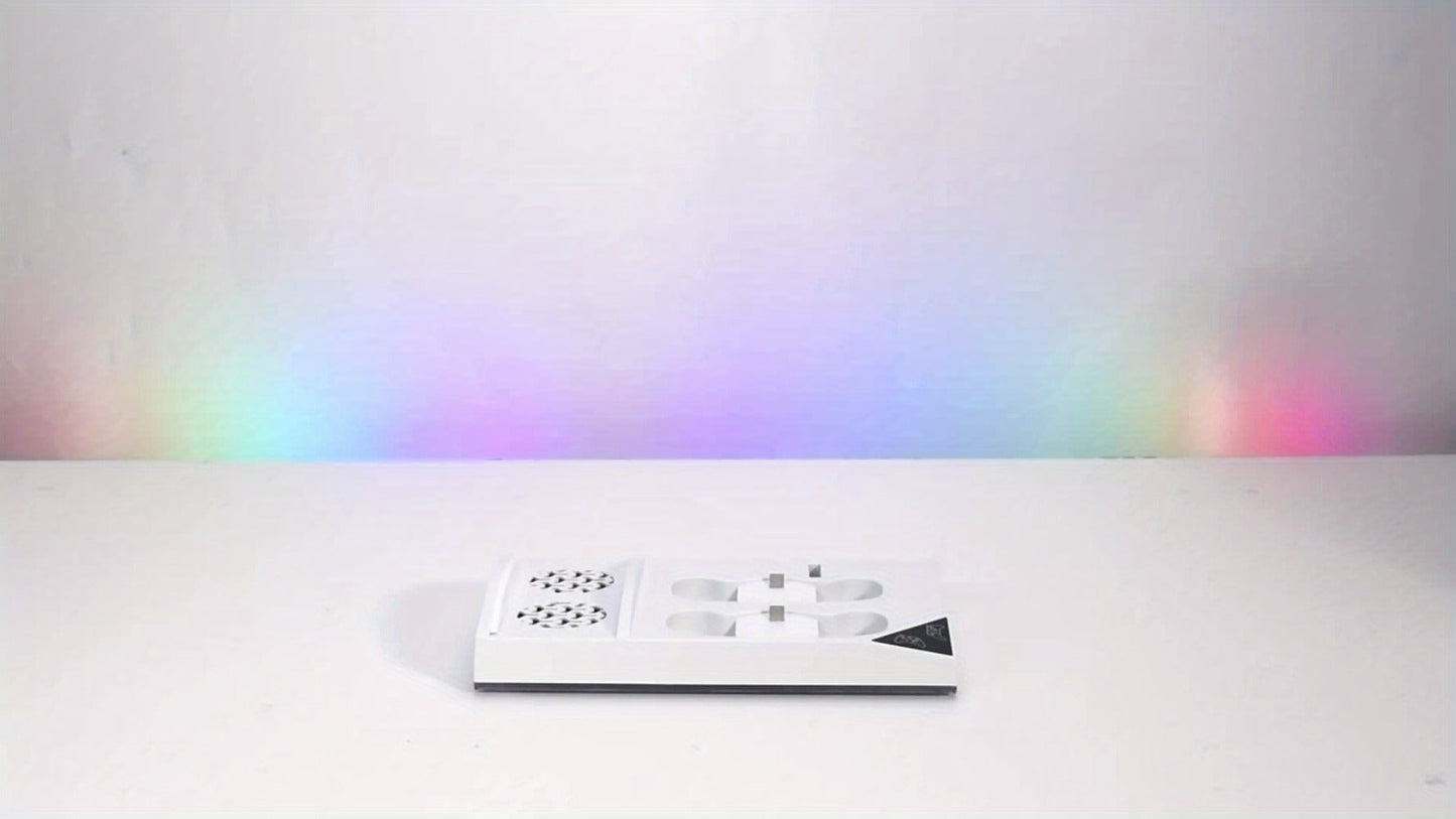 RGB Console Stand Compatible with Xbox Series S, Dual Controller Charging Bays and Two 1400mAh Battery Packs