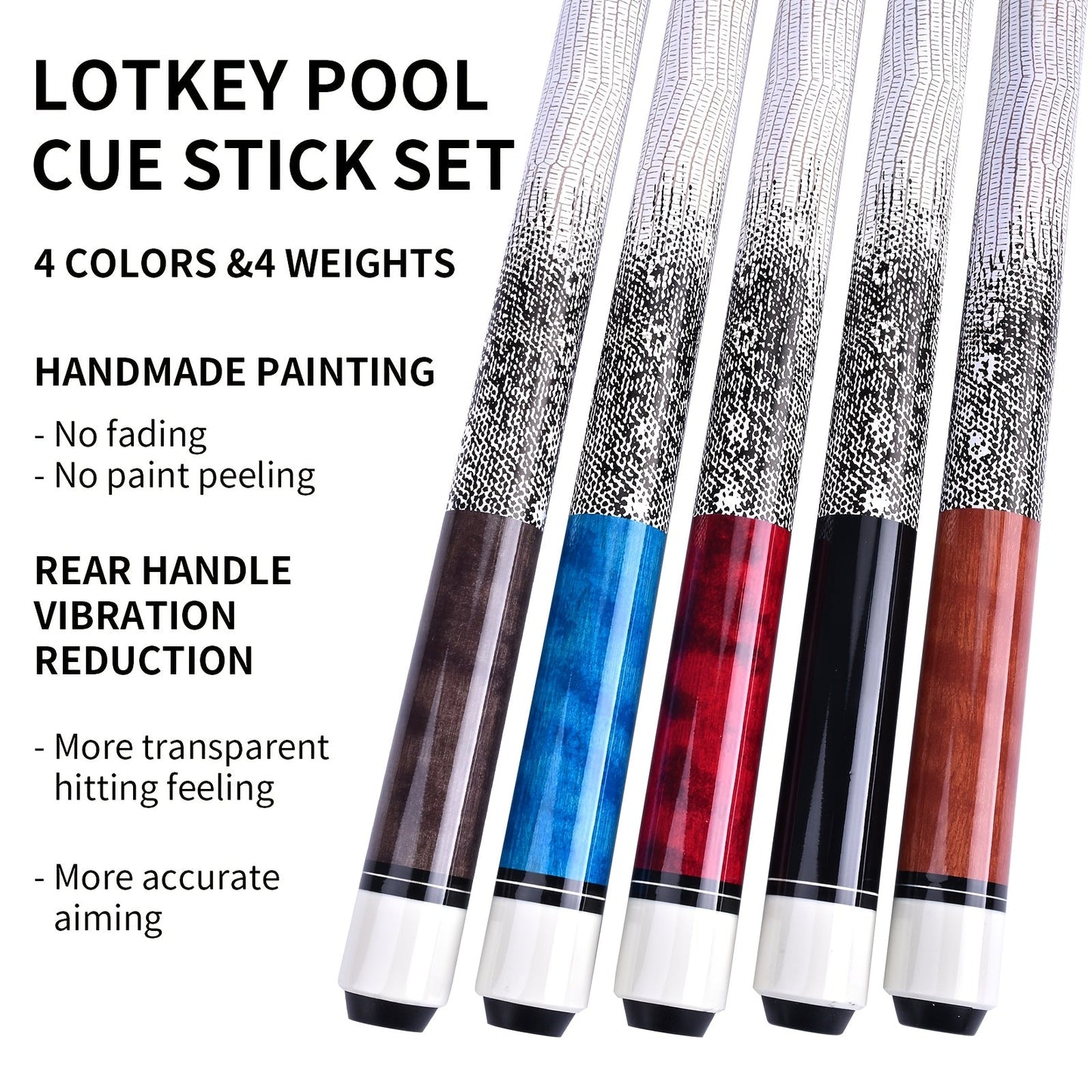 58-Inch Canadian Maple Pool Cue with 13mm Tip, 19oz or 20oz Weights and Multiple Color or Set Options