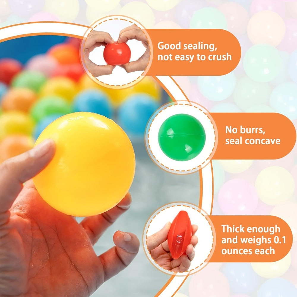 Colorful Plastic Ball Pit Balls for Kids, 100 or 200pcs Vibrant Mixed Color Balls for Ball Pools