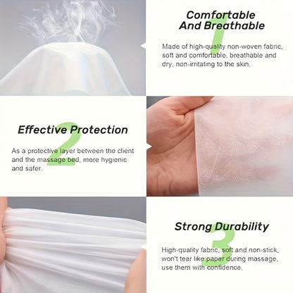 Disposable Massage Table Sheets 100-Pack Non-Woven Spa Bed Cover – Stain-Resistant Single-Use Table Liner for Massage Therapists