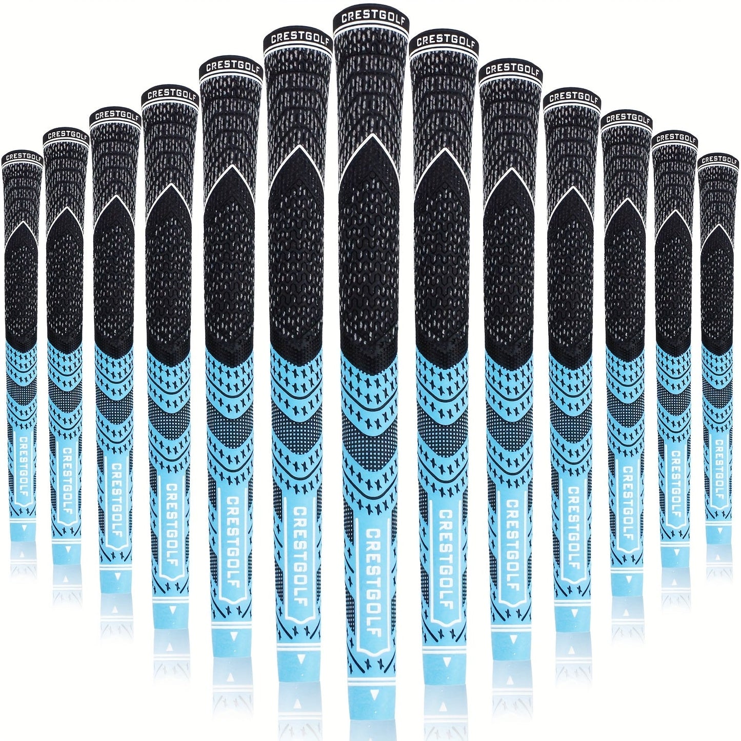 Midsize Golf Grips Set 13 Pack – All Weather Hybrid Rubber Golf Club Grips with Ecological Yarn Thread Technology, Multiple Colors
