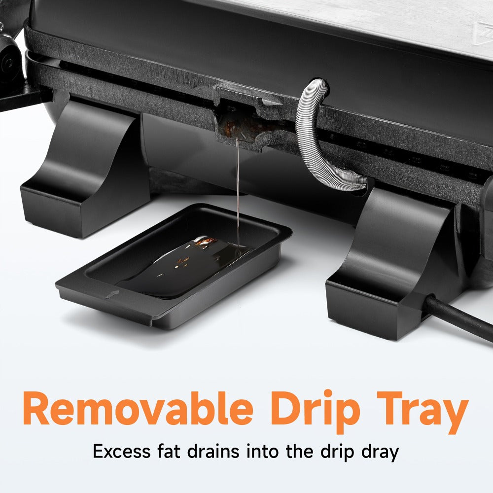 Panini Press Grill 3-in-1 Electric Indoor Grill with Non-Stick Plates - 180° Flat Grill for Entryways, Bedrooms and Living Spaces