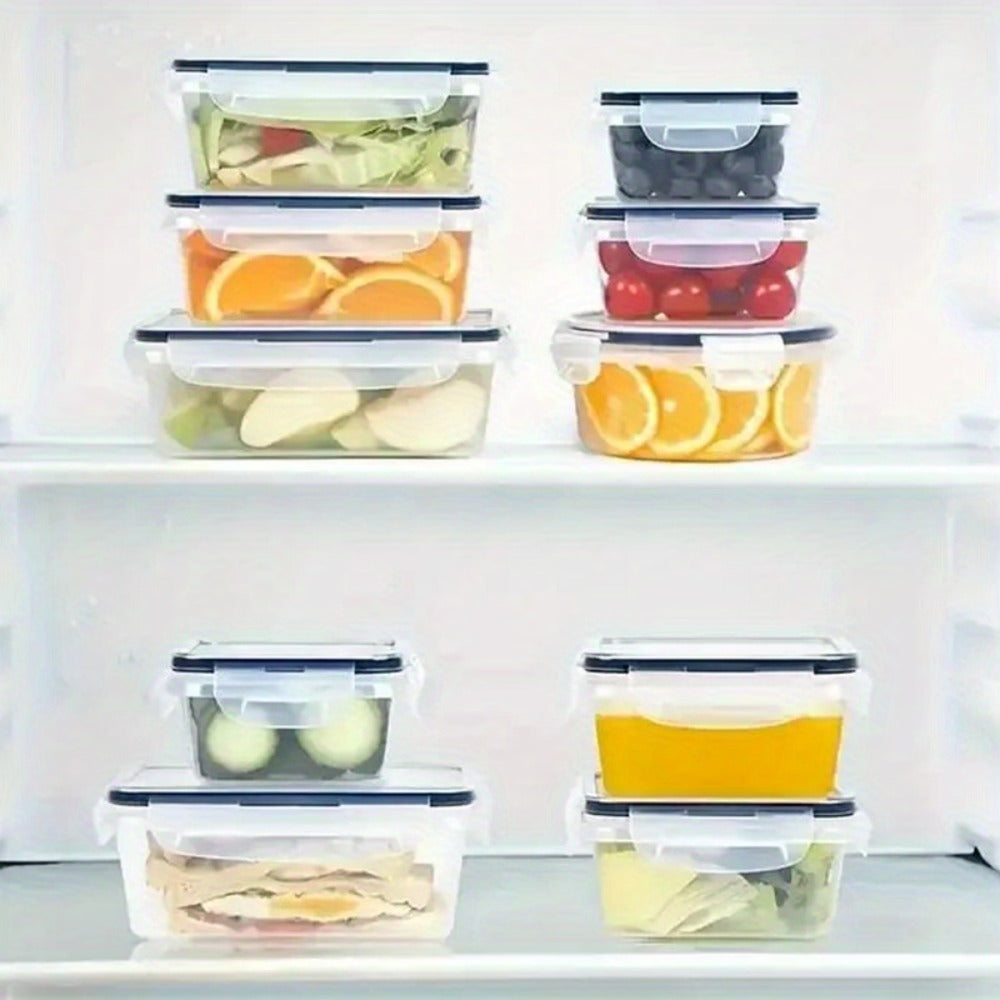Container Set Food Storage Organizer with Locking Plastic Lids in 12-, 24- or 48-Piece Options