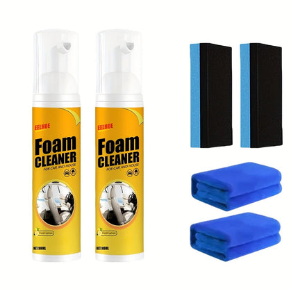 Car Interior Foam Cleaner Spray Kit 6.76oz | Multi-Surface Auto Detailing Cleaner for Dashboard Steering Wheel Seat Plastic Panel |