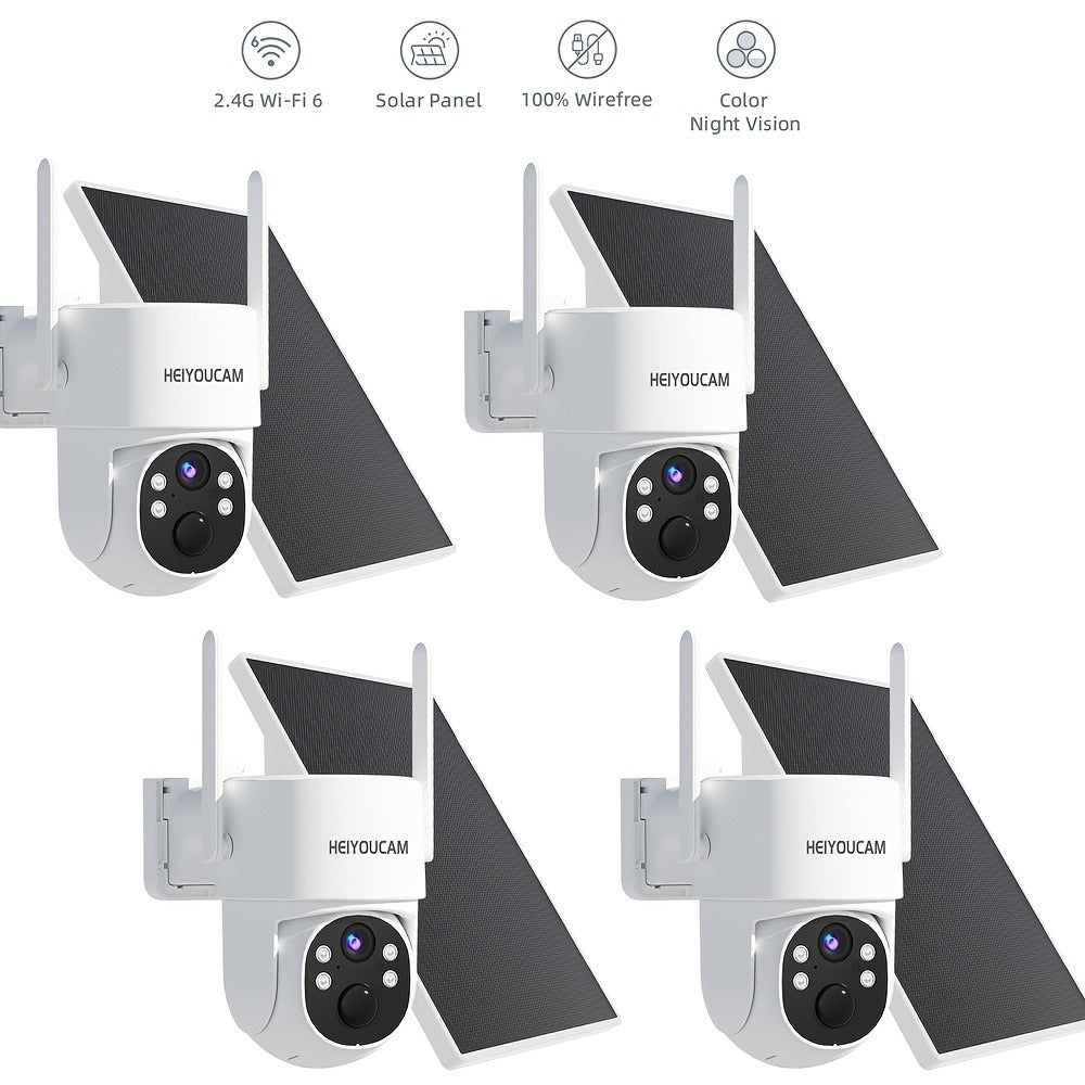 AI Auto Tracking Solar Security Camera Outdoor 360° Dome – AI Human Detection, Full Color Night Vision, Smart Siren & Spotlight