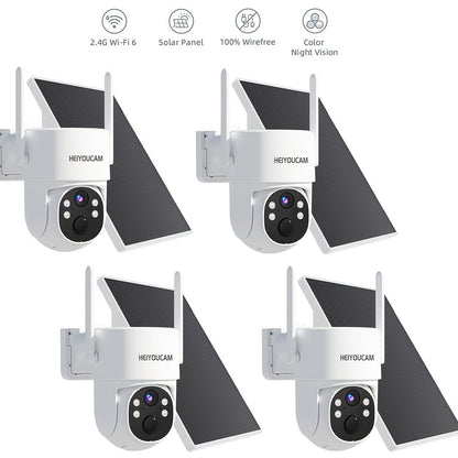 AI Auto Tracking Solar Security Camera Outdoor 360° Dome – AI Human Detection, Full Color Night Vision, Smart Siren & Spotlight
