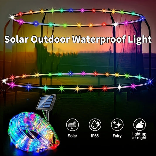 Solar Trampoline Lights for Kids – IP65 Waterproof LED Trampoline Accessories, 8 Dynamic Modes, Solar Powered Outdoor Light for 8-16ft