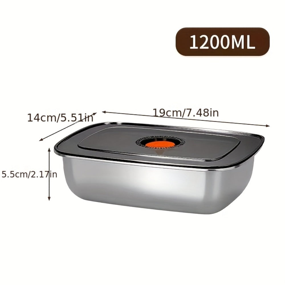 Stainless Steel Food Storage Containers, 6-Pack Airtight Stackable Meal Prep Containers with Lids – 40.58 oz Each