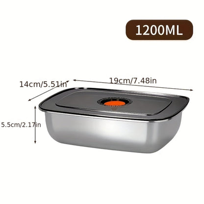 Stainless Steel Food Storage Containers, 6-Pack Airtight Stackable Meal Prep Containers with Lids – 40.58 oz Each