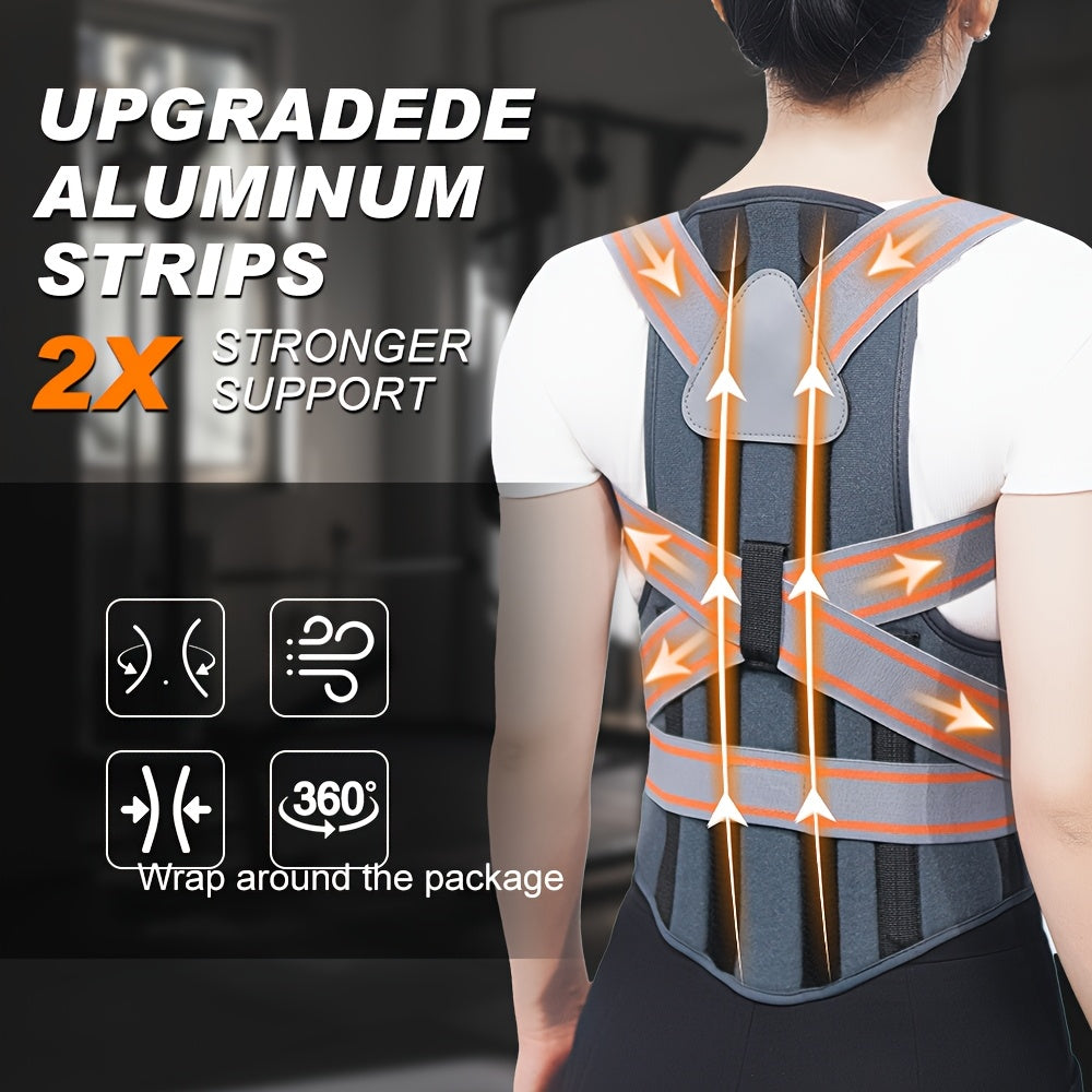 Full-Back Posture Brace with Dual Elastic Straps, Support Panels and S–XXL Size Options for Daily Wear