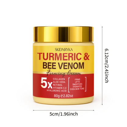 Face Cream Turmeric Bee Venom Two-Piece Day and Night Set with Hyaluronic Acid, Collagen and Vitamins C and E