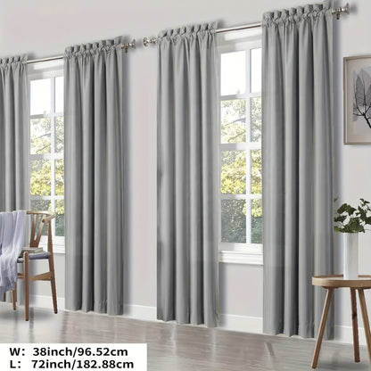 Blackout Curtains 4 Panels Thermal Insulated Room Darkening Drapes, Rod Pocket, Energy Saving, Solid Color for Bedroom & Living Room