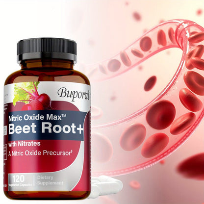 Dietary Supplement Beet Root Capsules with listed Nitrates, Black Pepper and Antioxidants, 120 Count