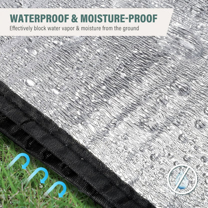 Insulated Camping Mat 2-Pack Aluminum Foil EPE Foam Foldable Moisture-Proof Outdoor Picnic Mat 78x39in – Portable Lightweight All-Season