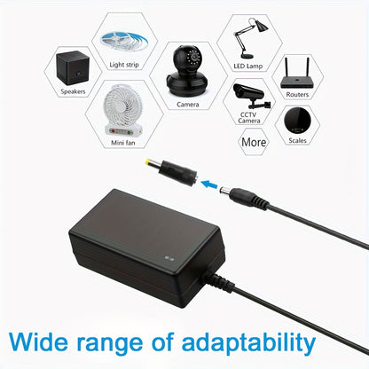 Fixed 12V 3A AC/DC Power Adapter with 36W Label, US Plug and Ten Interchangeable Connector Tips