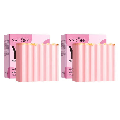 Intimate Cleansing Soap Rose Essence Built-in Bubble Net Rich Foam pH Balance Private Parts Soap for Women Peach Strawberry 2pcs 4pcs