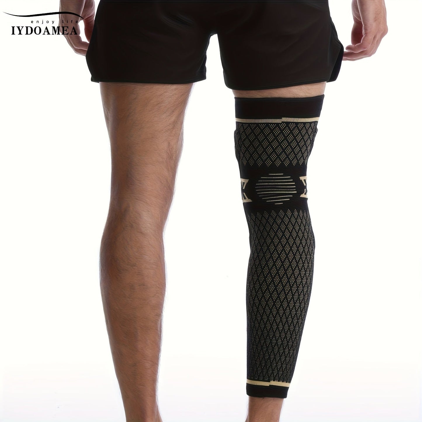 Copper Knee Brace Full Leg Support - Compression Sleeve with Patella Gel Pad & Double Metal Side Stabilizers