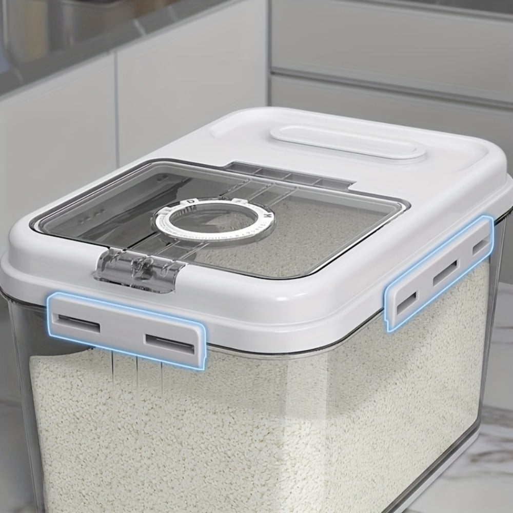 Food Storage Containers PET Rice Canister with Flip-Top Buckle Lid in 2.06- or 2.85-Gallon Sizes