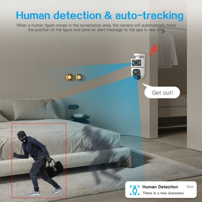 Security Camera QW2 Dual-Lens Outdoor PTZ Model with IP66, Auto Tracking, Two-Way Audio and Four Pack Options