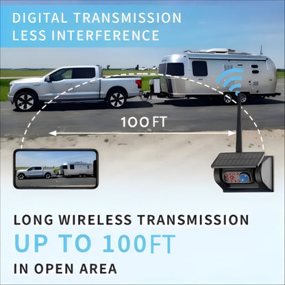 Wireless Backup Camera Solar Powered for Truck RV Trailer – 1080P HD, WiFi Magnetic Mount, Infrared Night Vision, 150° Wide Angle